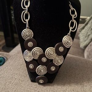 Elegant Silver and Black Necklace